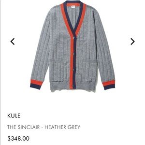 NWOT KULE sinclair cardigan GREY, SMALL